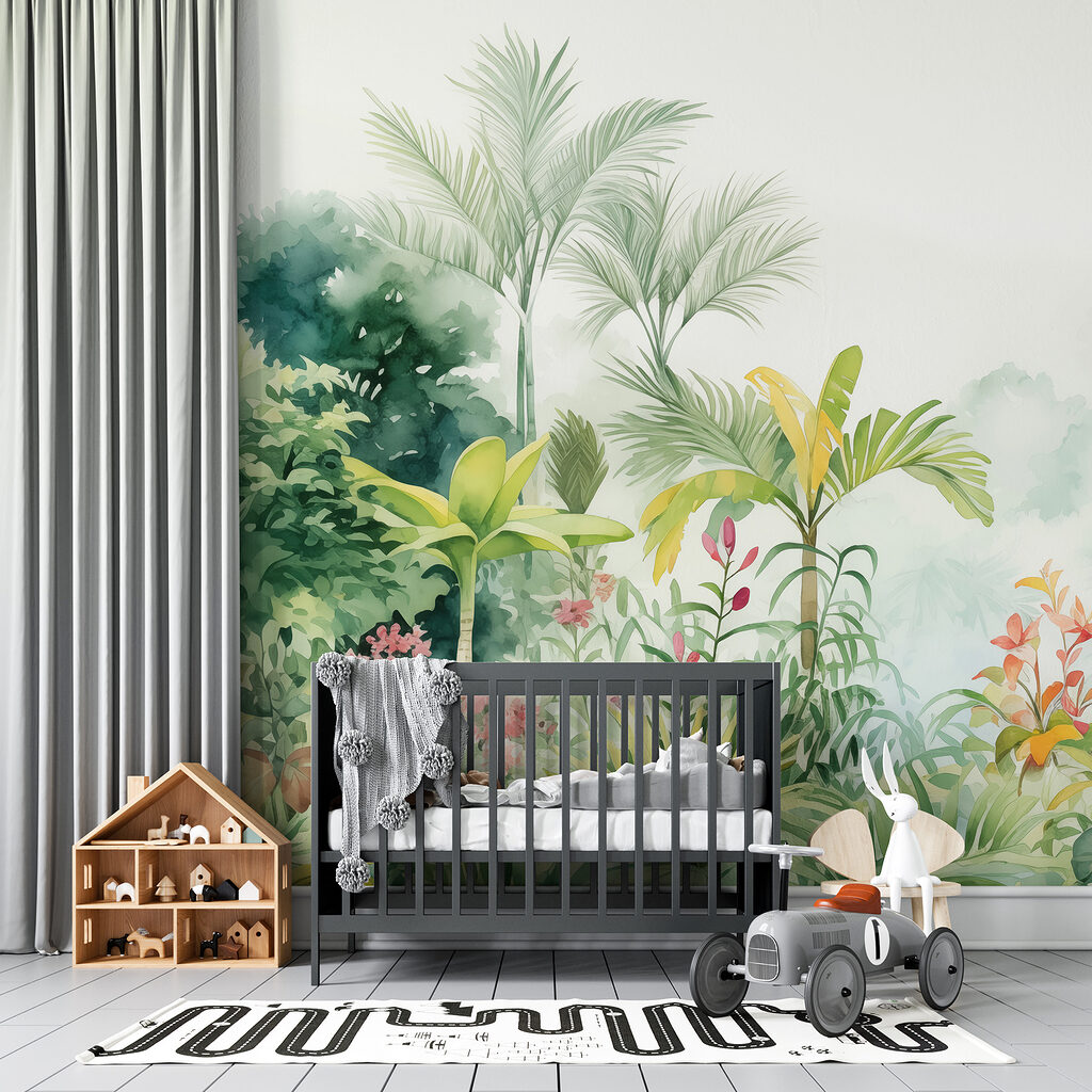 Tropentuin in lichte aquarel — interieur 4