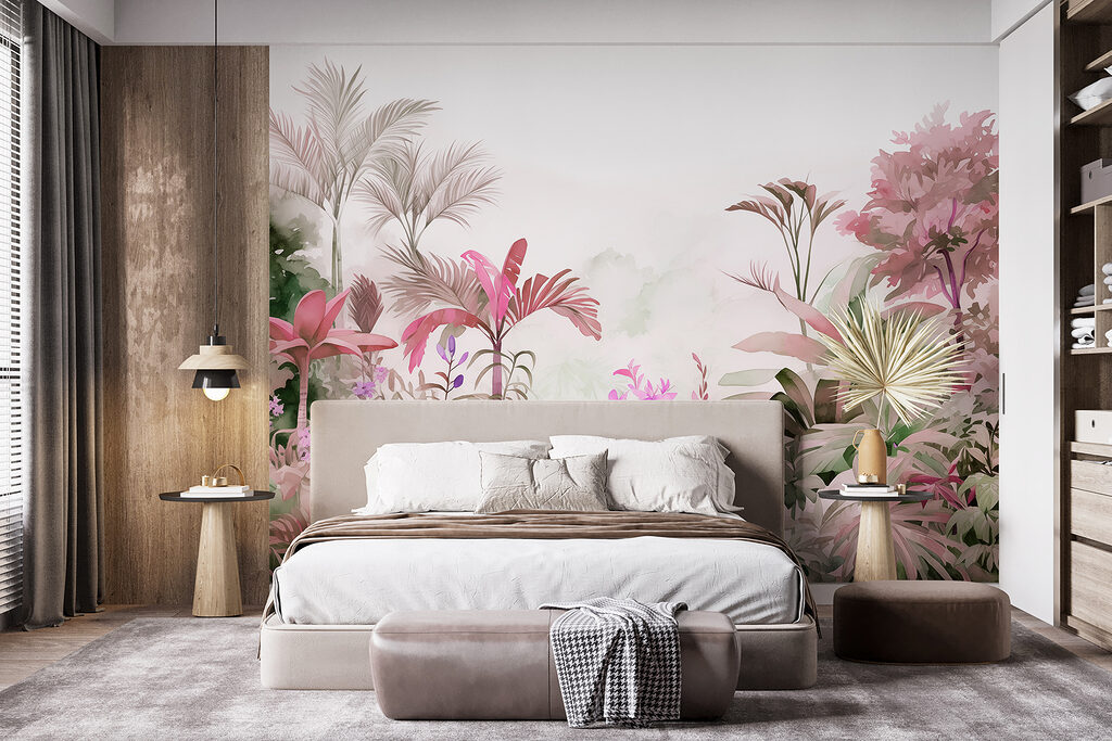 Planten en bloemen schilderen in een interieur
