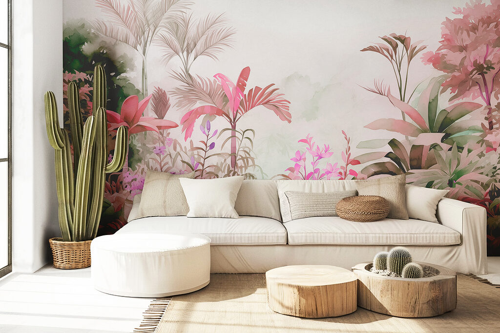 Tropentuin in roze waas — interieur 2