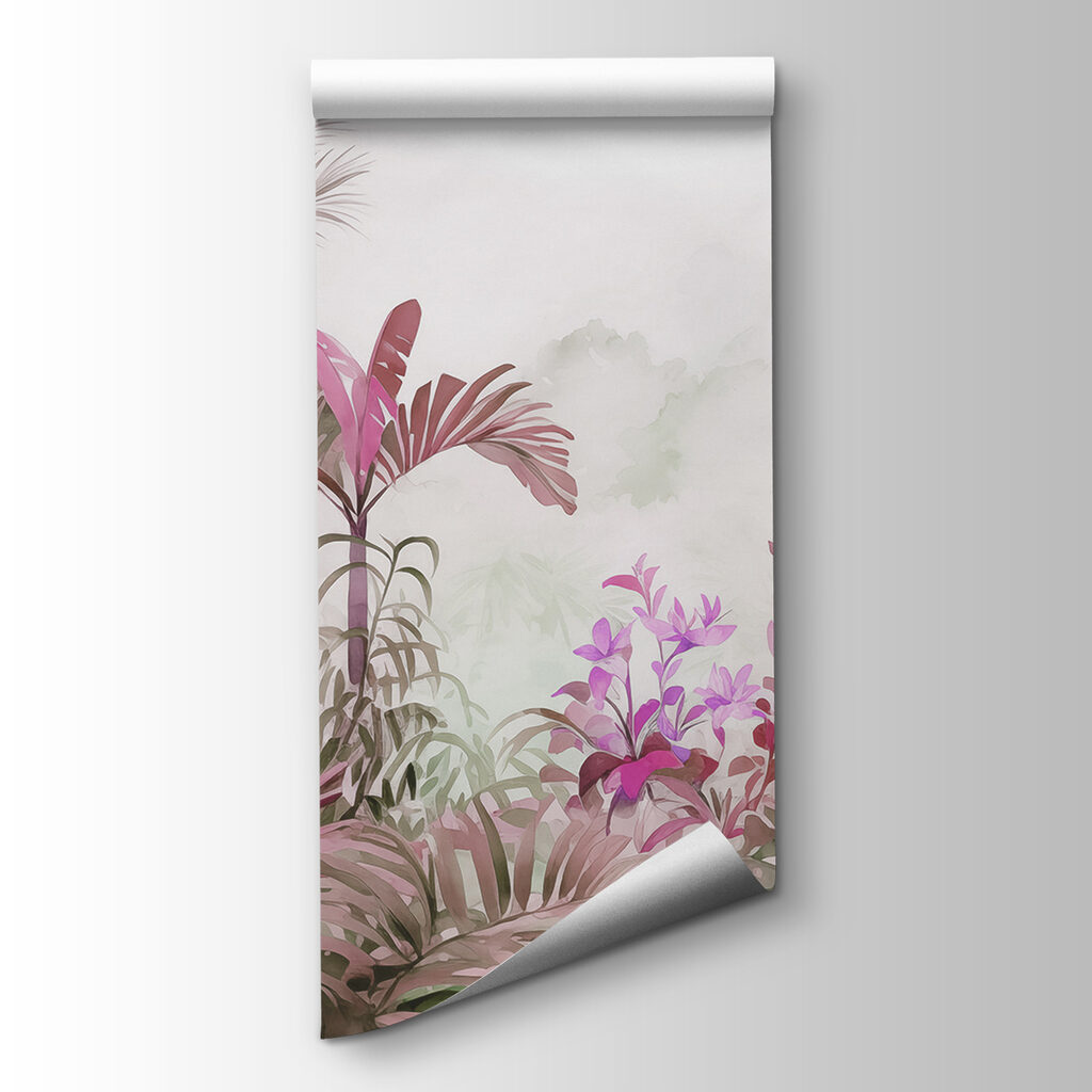 Tropentuin in roze waas — productweergave
