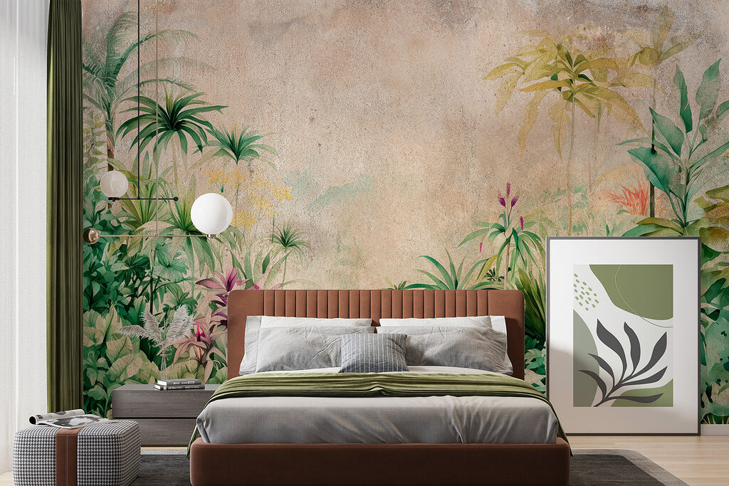 Junglebloemen op verweerde achtergrond — interieur 1