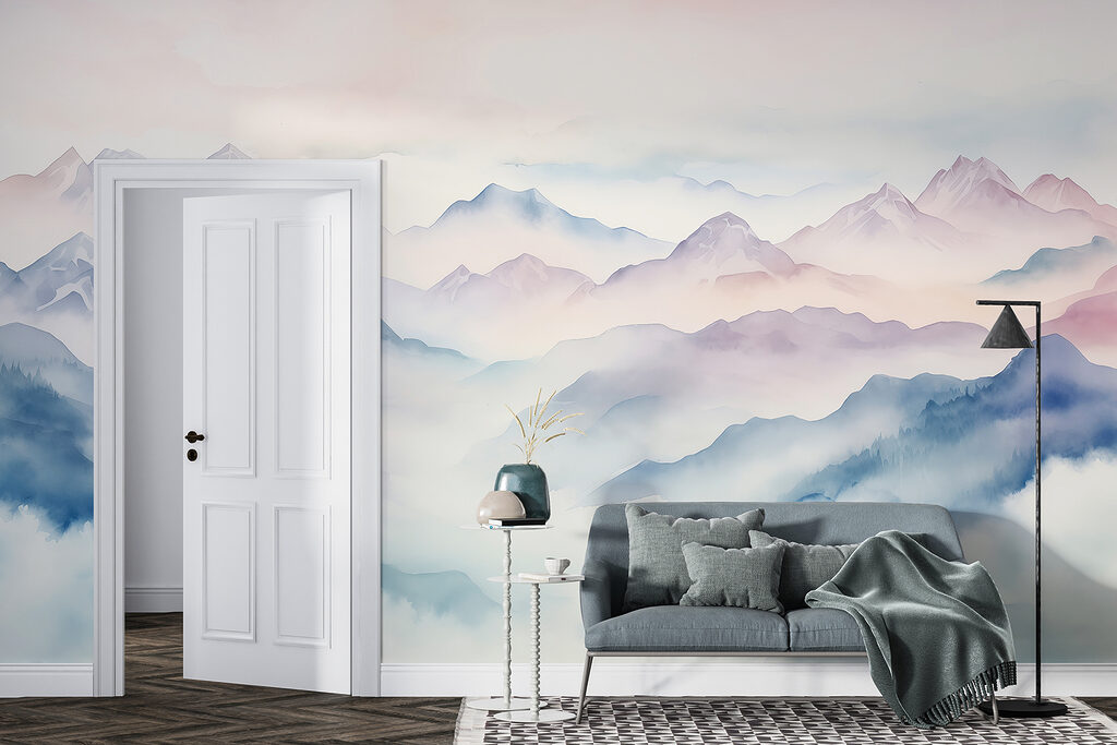 Schilderij van bergen en wolken — interieur 4