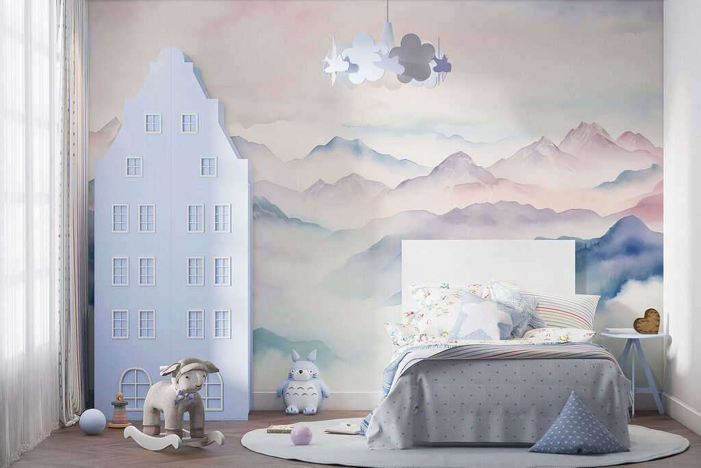 Schilderij van bergen en wolken — interieur 5