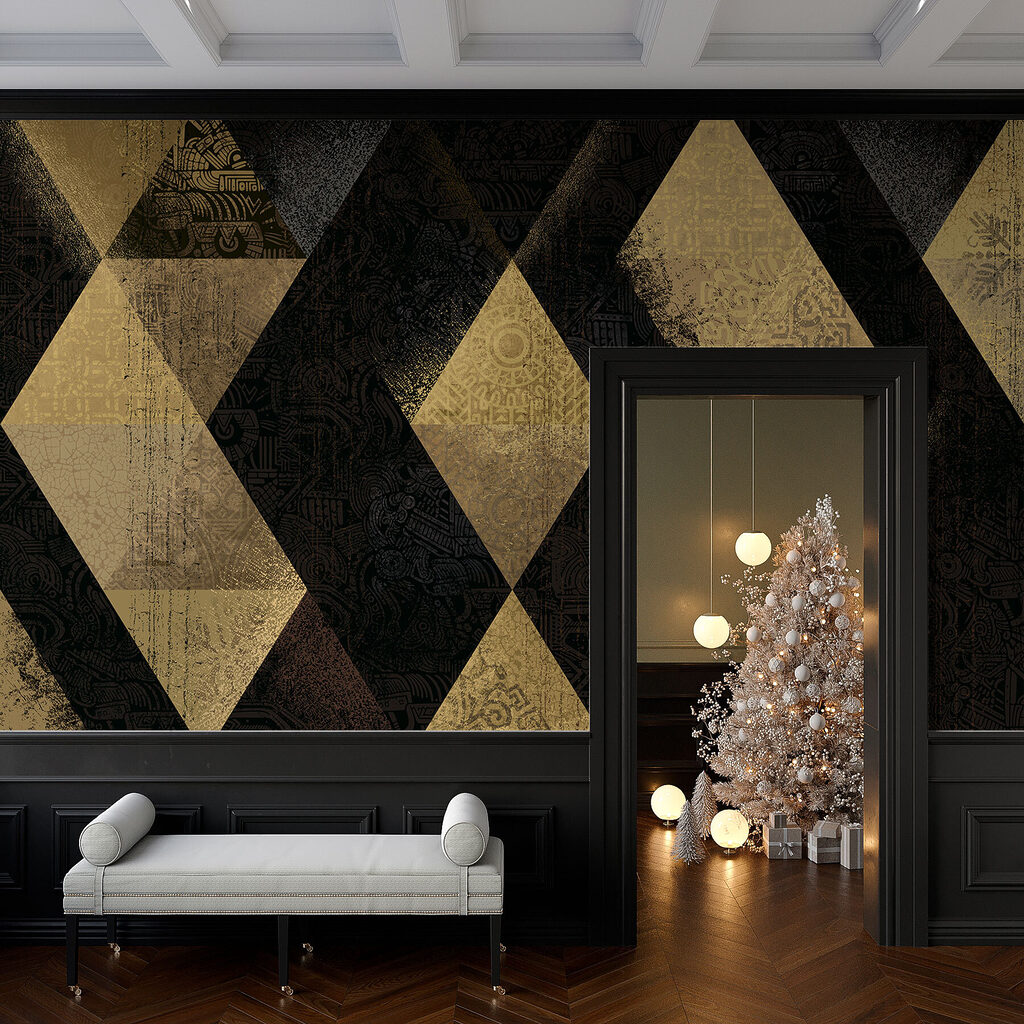 Gouden ruiten met ornamenten — interieur 2