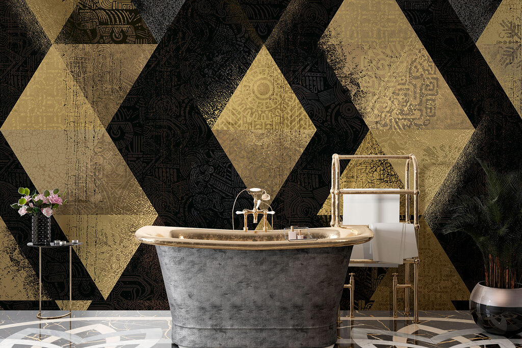 Gouden ruiten met ornamenten — interieur 4