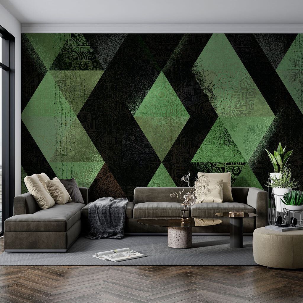 Geometrische patronen in aardetinten — interieur 2