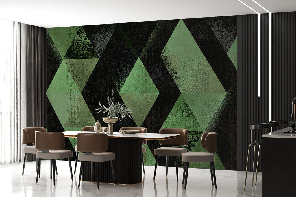 Geometrische patronen in aardetinten — interieur 3