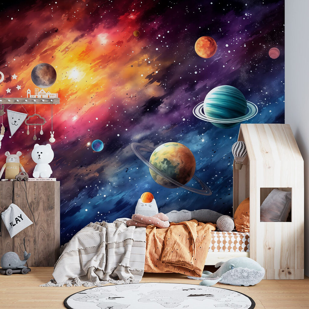 Planeten aan de hemel met planeten — interieur 1