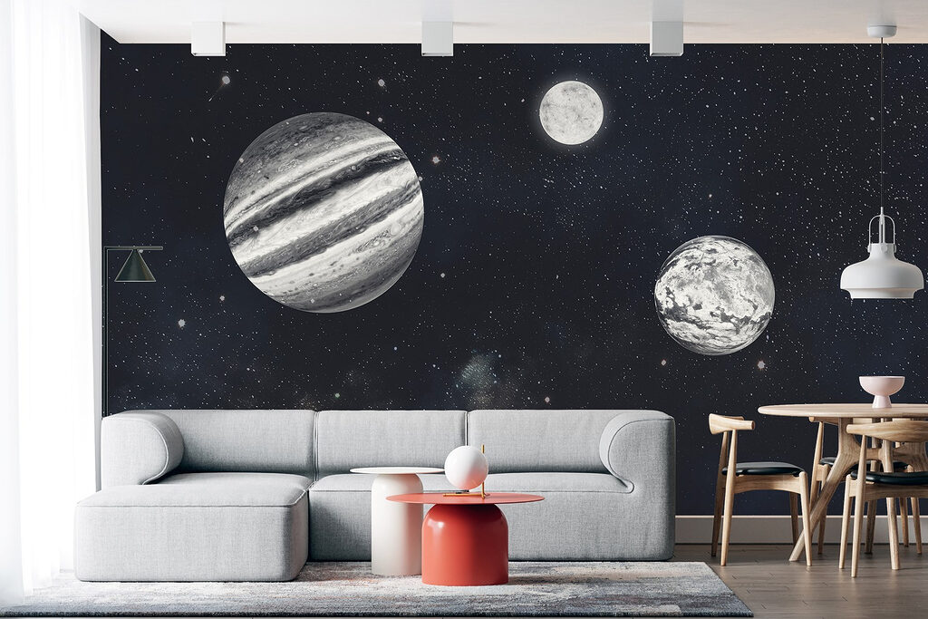 Planeten in verweerd zwartwit — interieur 1