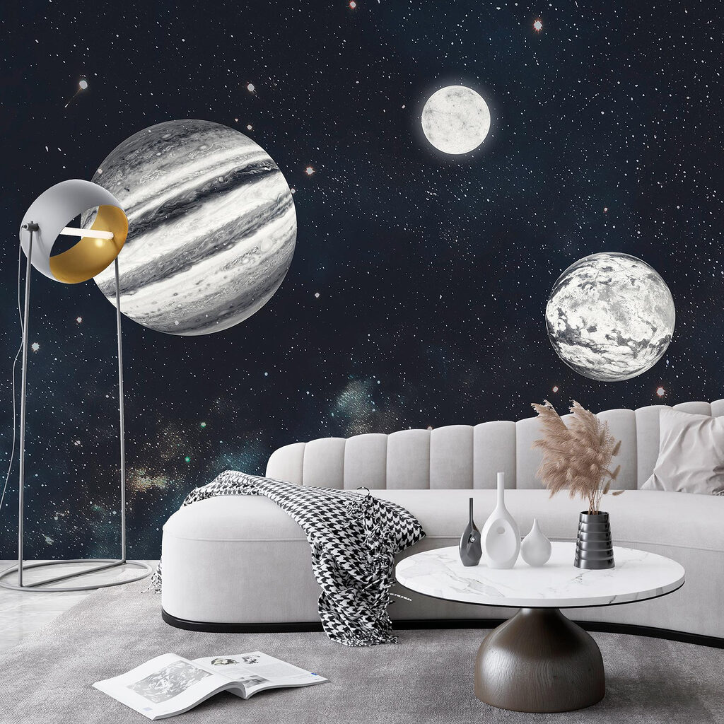 Planeten in verweerd zwartwit — interieur 2