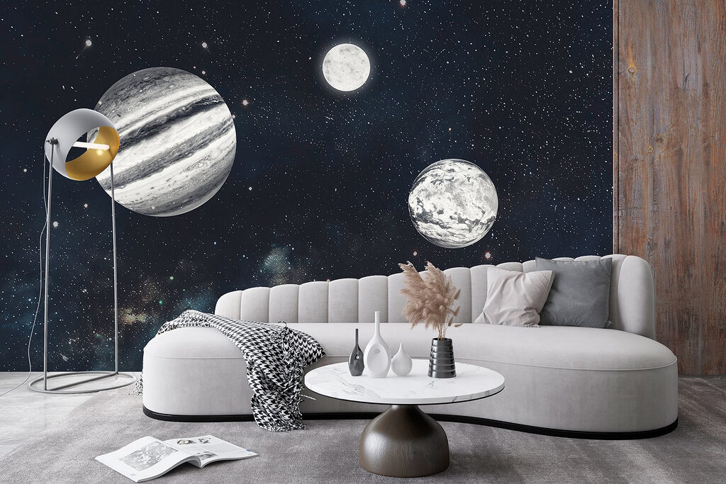 Planeten in verweerd zwartwit — interieur 4