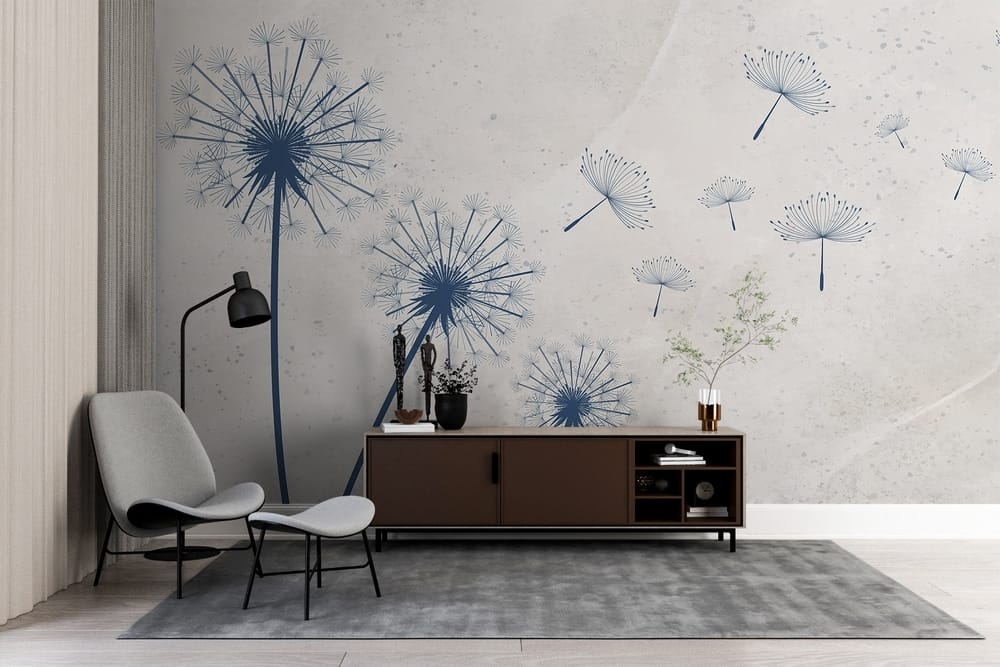 Blauwe pluisjes waaien weg — interieur 2