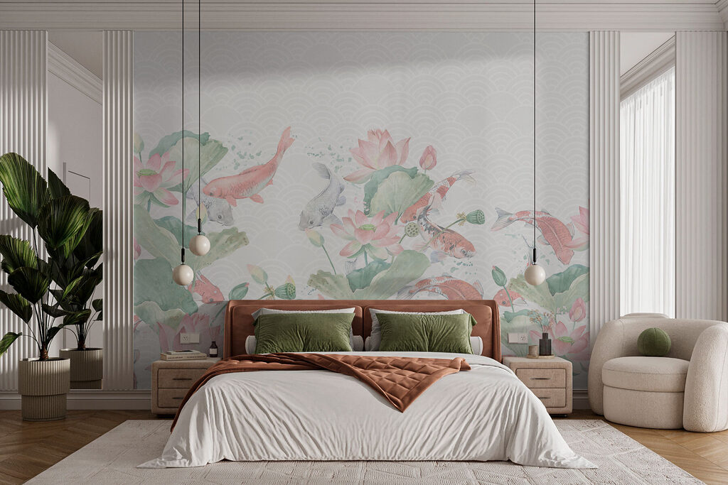 Siervissen tussen lichte lotusbloemen — interieur 1