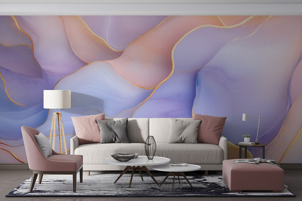 Pastelsteen met goudlijnen — interieur 2