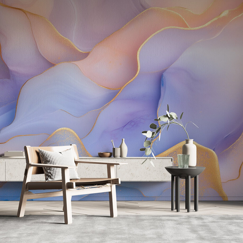 Pastelsteen met goudlijnen — interieur 3