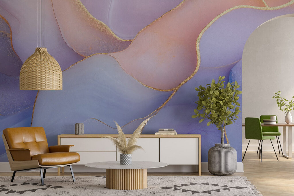 Pastelsteen met goudlijnen — interieur 4