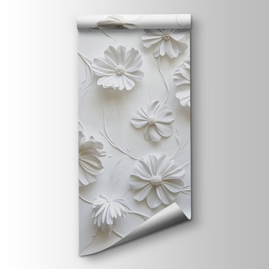 Witte bloemen langs ranken — productweergave