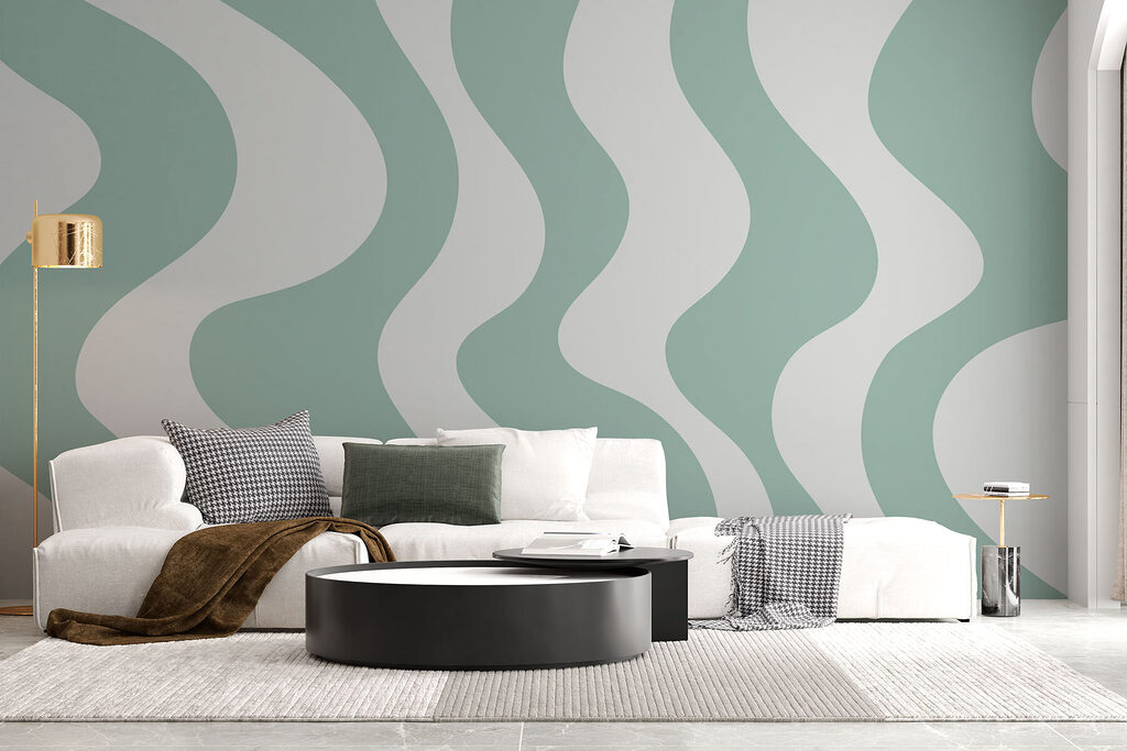 Mintgroene banen blijven golven — interieur 1