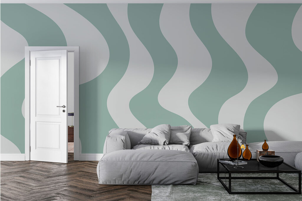 Mintgroene banen blijven golven — interieur 2
