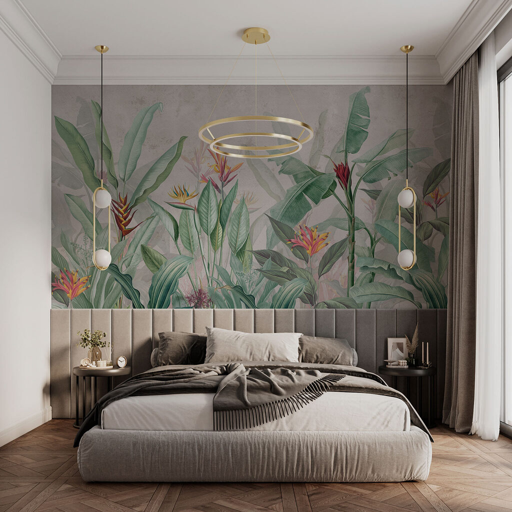 Tropenbloemen aan lange stelen — interieur 1