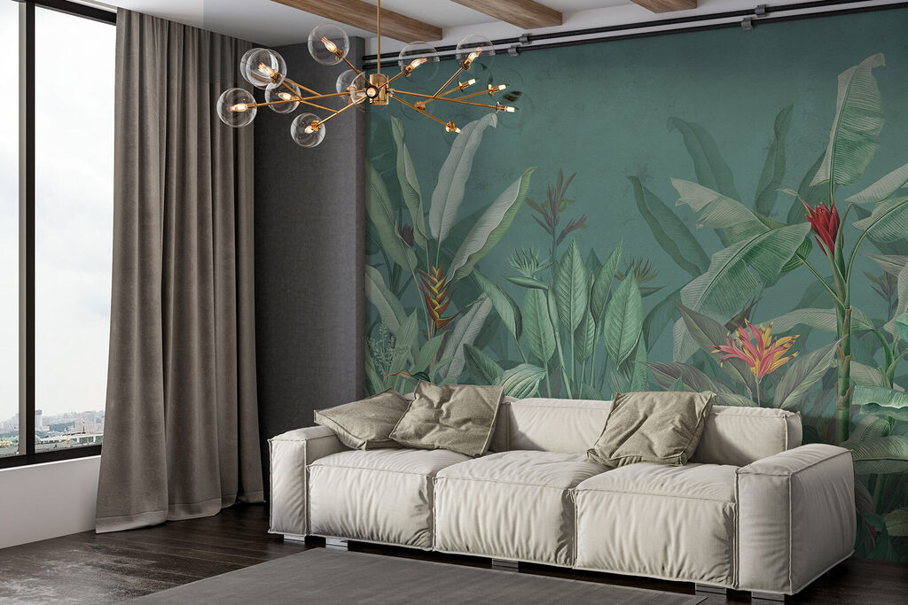 Tropenbloemen aan lange stelen — interieur 3