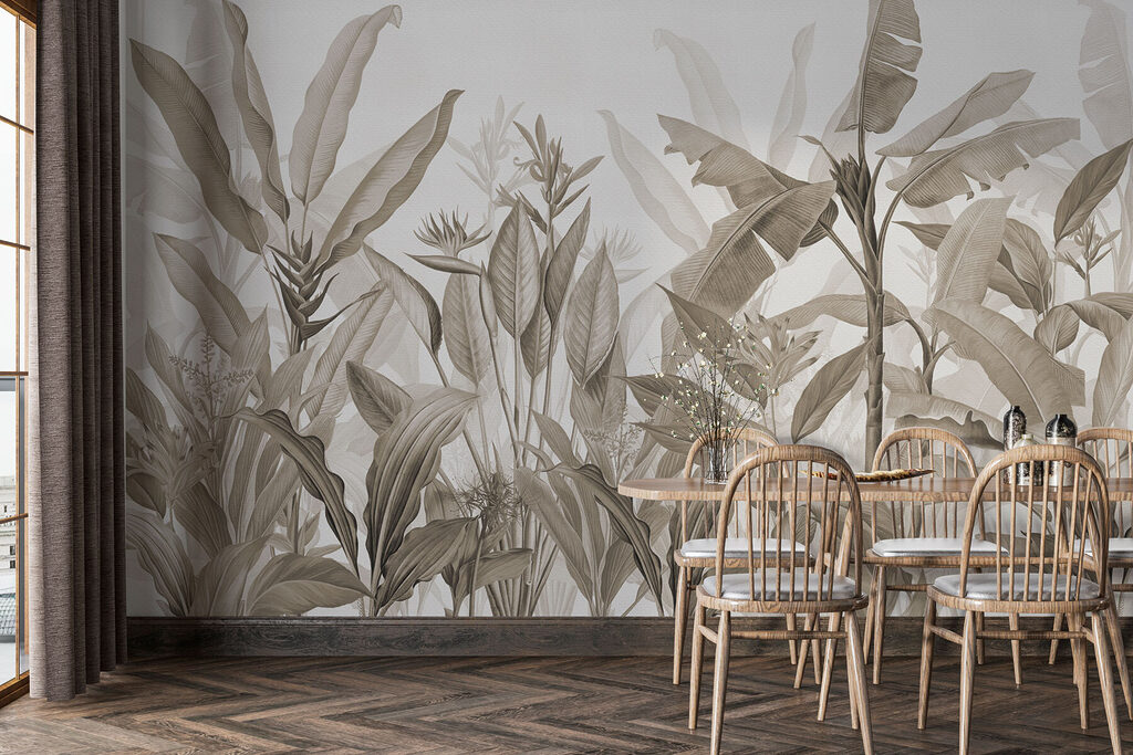 Tropenbloemen aan lange stelen — interieur 1
