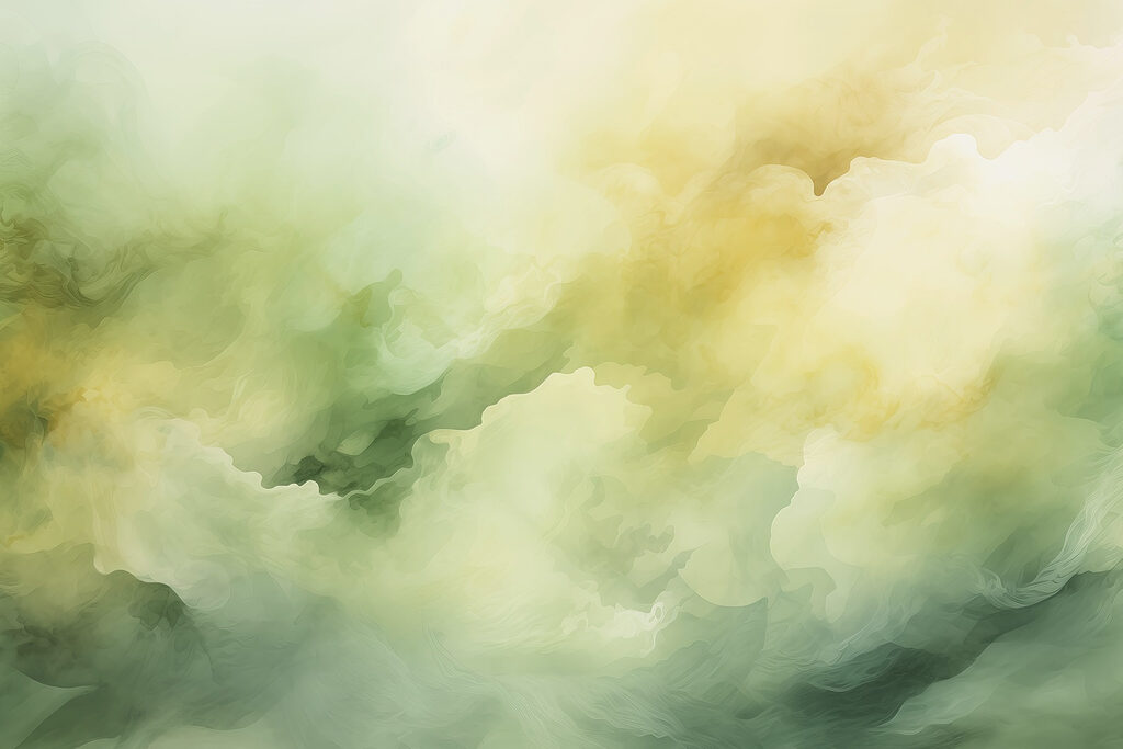 Geelgroene wolken van waterverf — volledig ontwerp