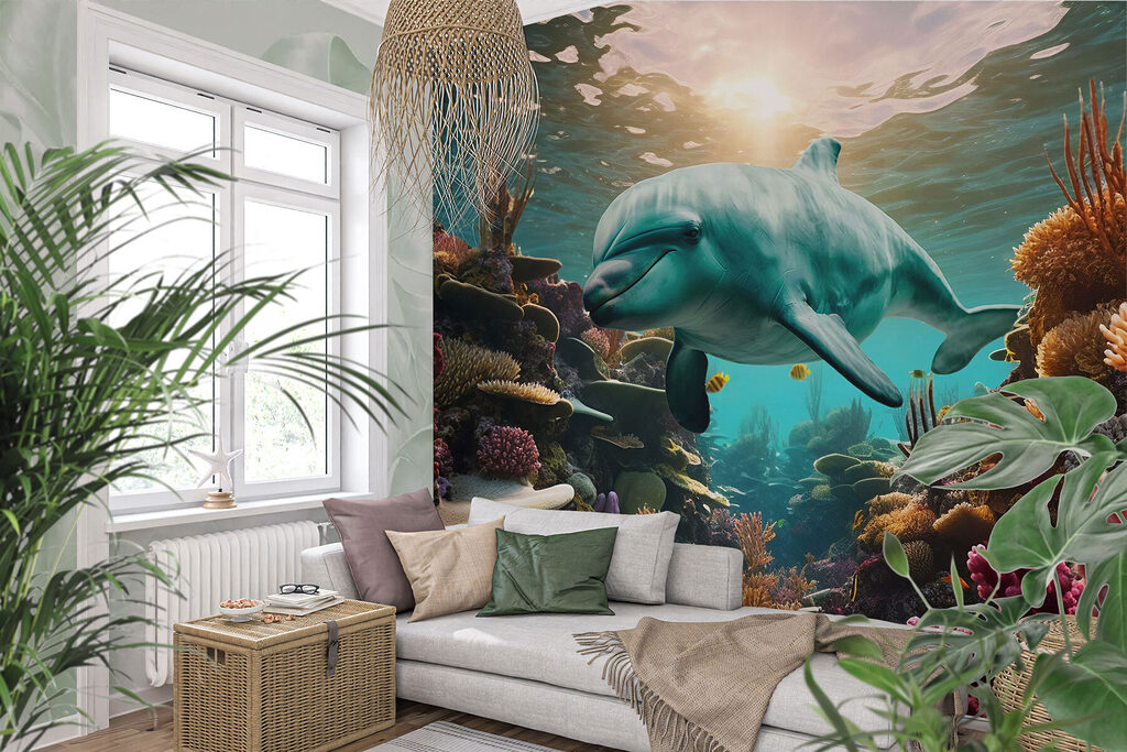 Dolfijn tussen warme koraaltinten — interieur 2