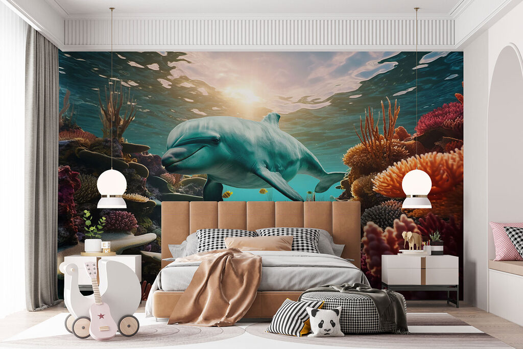 Dolfijn tussen warme koraaltinten — interieur 4
