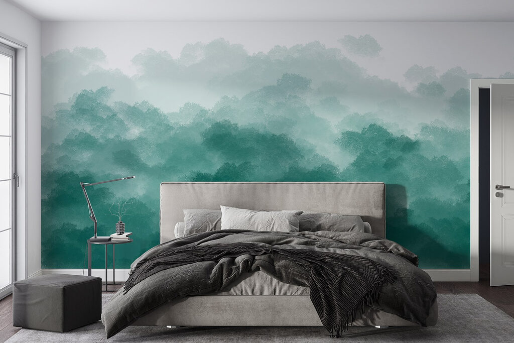 Boomkruinen in vloeiende waterverf — interieur 1