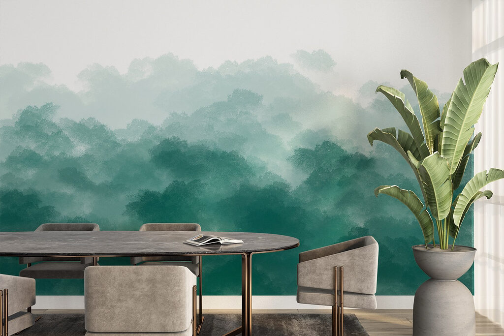 Boomkruinen in vloeiende waterverf — interieur 2