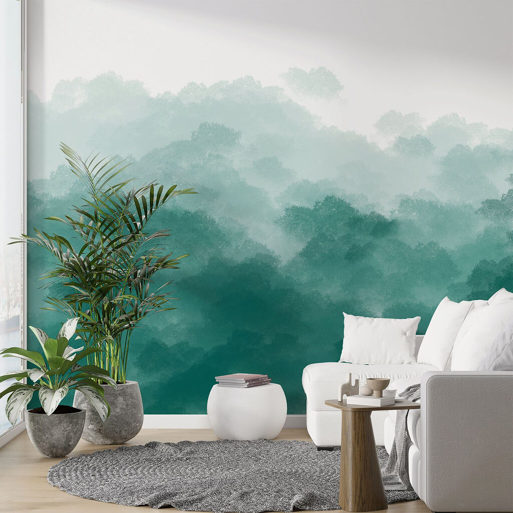Boomkruinen in vloeiende waterverf — interieur 3