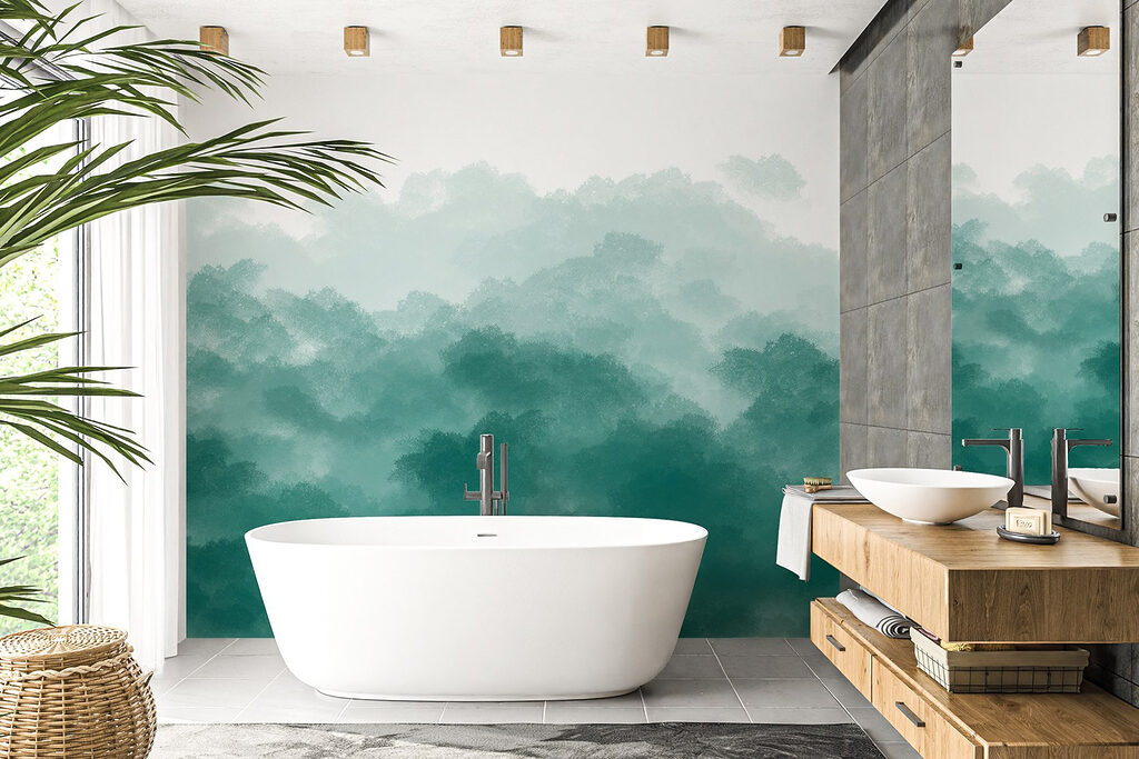 Boomkruinen in vloeiende waterverf — interieur 4