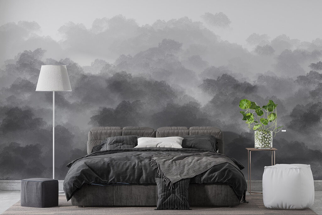 Zwart-wit afbeelding van wolken — interieur 2