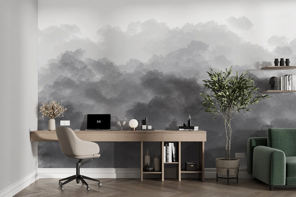 Zwart-wit afbeelding van wolken — interieur 3
