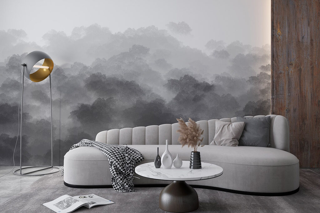 Zwart-wit afbeelding van wolken — interieur 4
