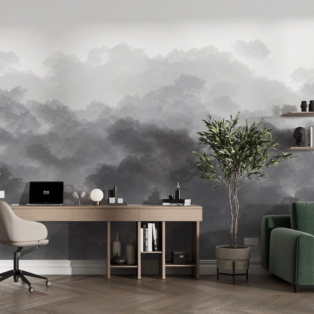 Zwart-wit afbeelding van wolken — interieur 5