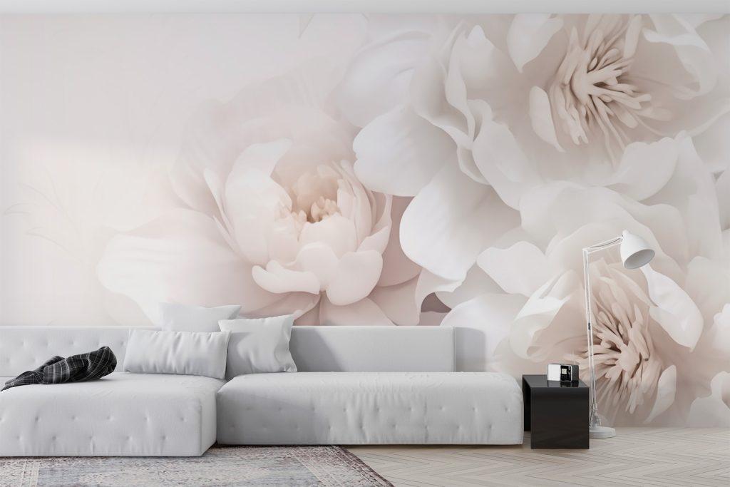 Witte bloemen lossen op — interieur 2