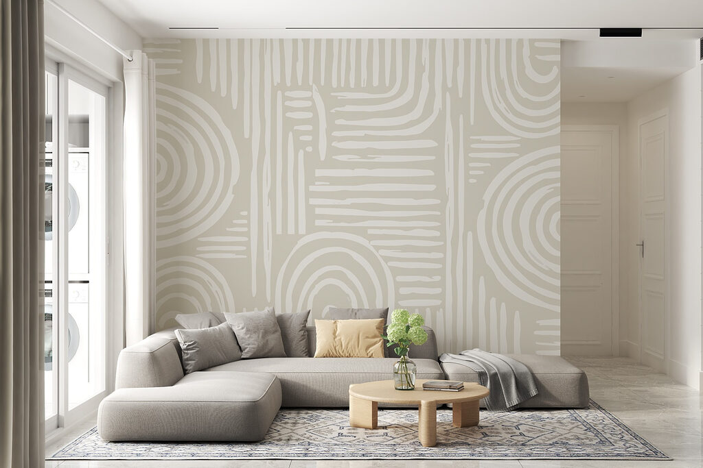 Crèmelijnen buigen in banen — interieur 2
