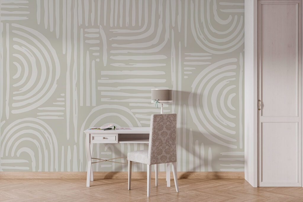 Crèmelijnen buigen in banen — interieur 3