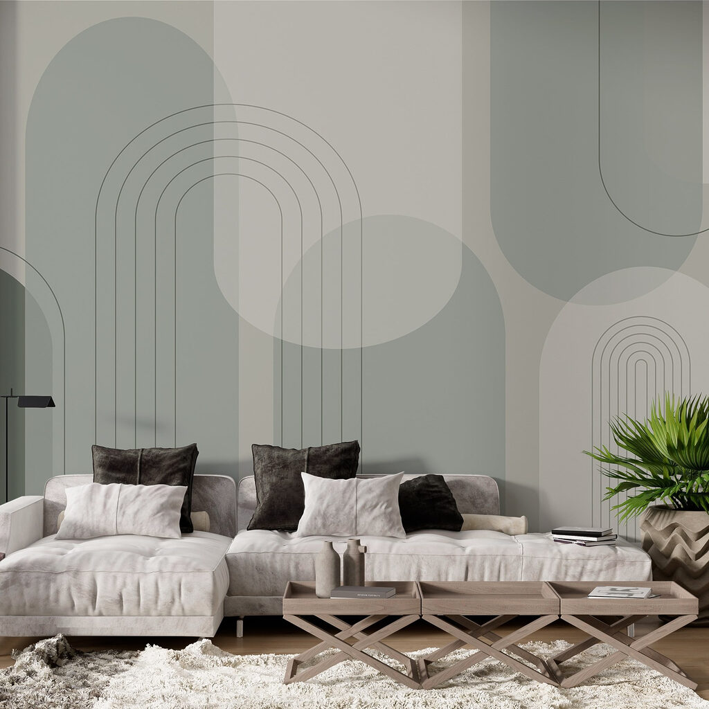Grijsgroene bogen met lijnbundels — interieur 2