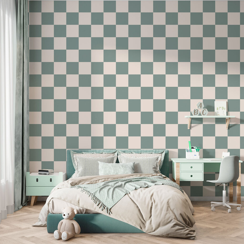 Ruitjes in contrasterende kleuren — interieur 1