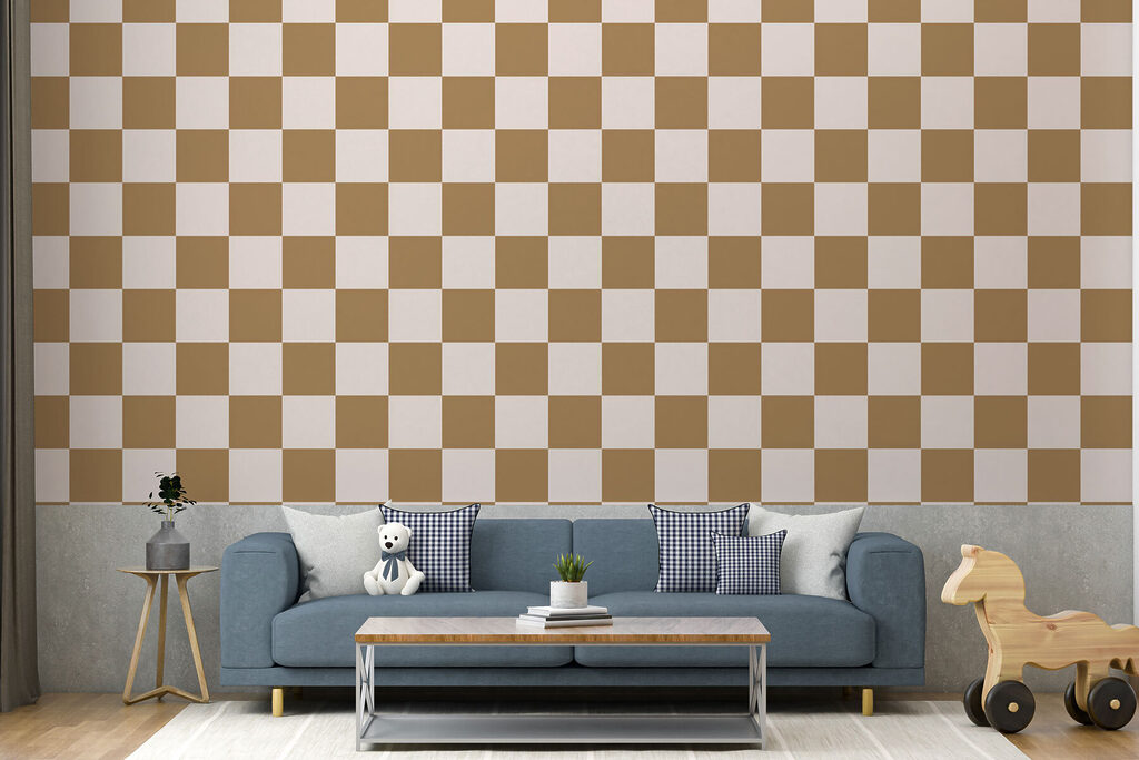 Ruitjes in contrasterende kleuren — interieur 1