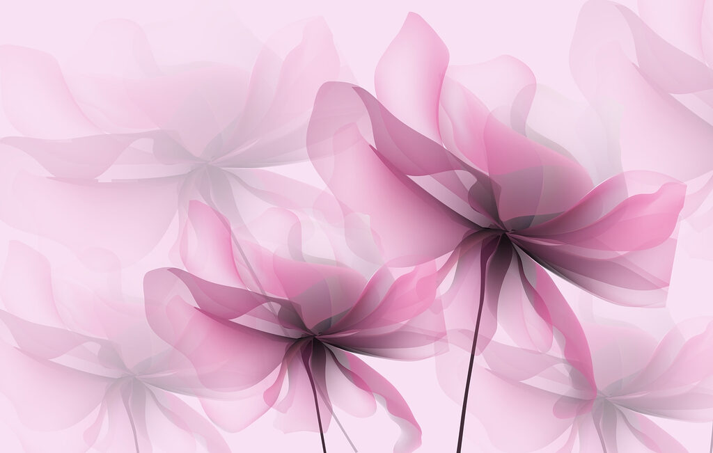 Roze bloemen over elkaar — volledig ontwerp