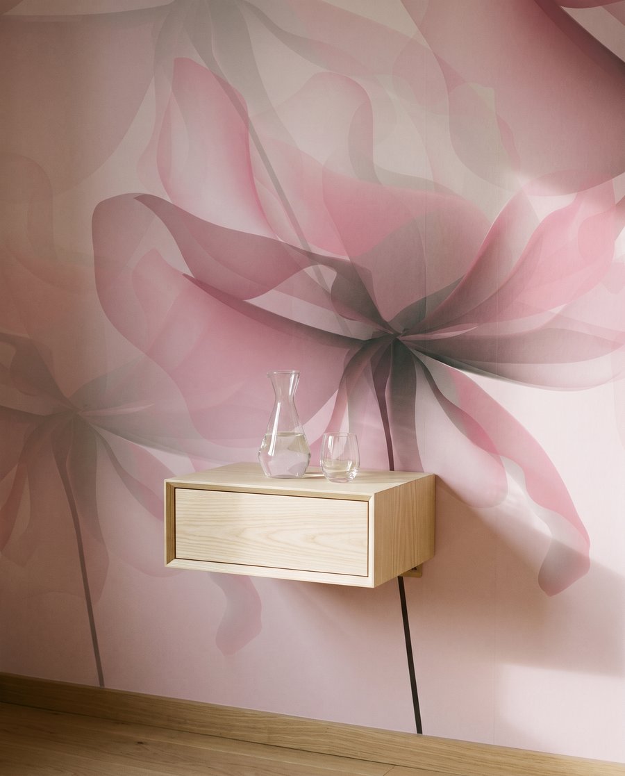 Roze bloemen over elkaar — interieur 4