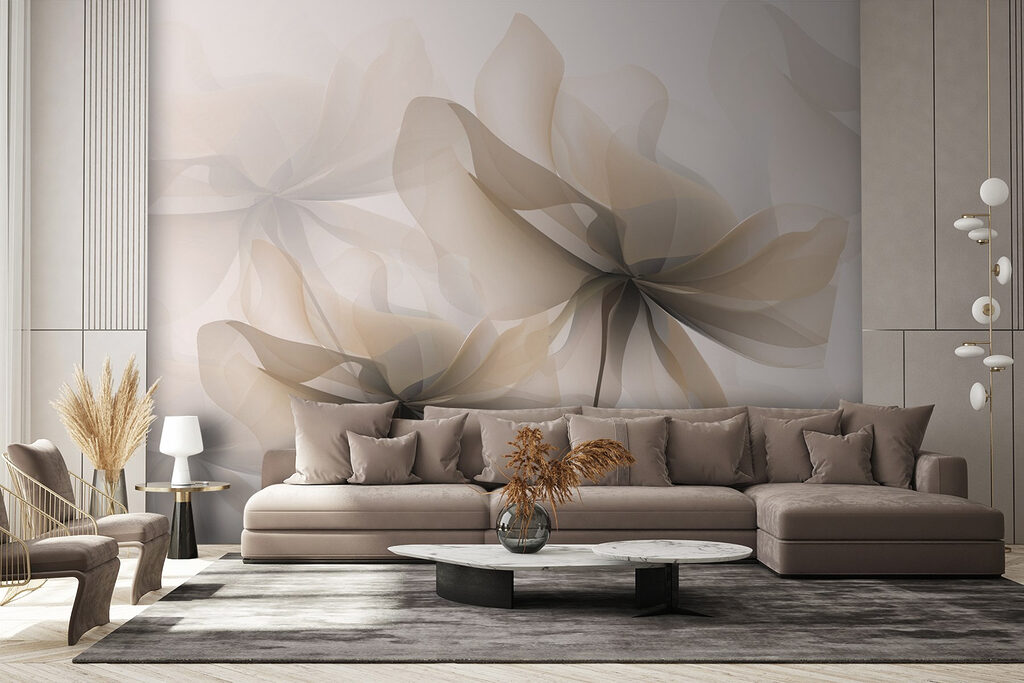 Verfijnde bloemen in zachte tinten in een interieur
