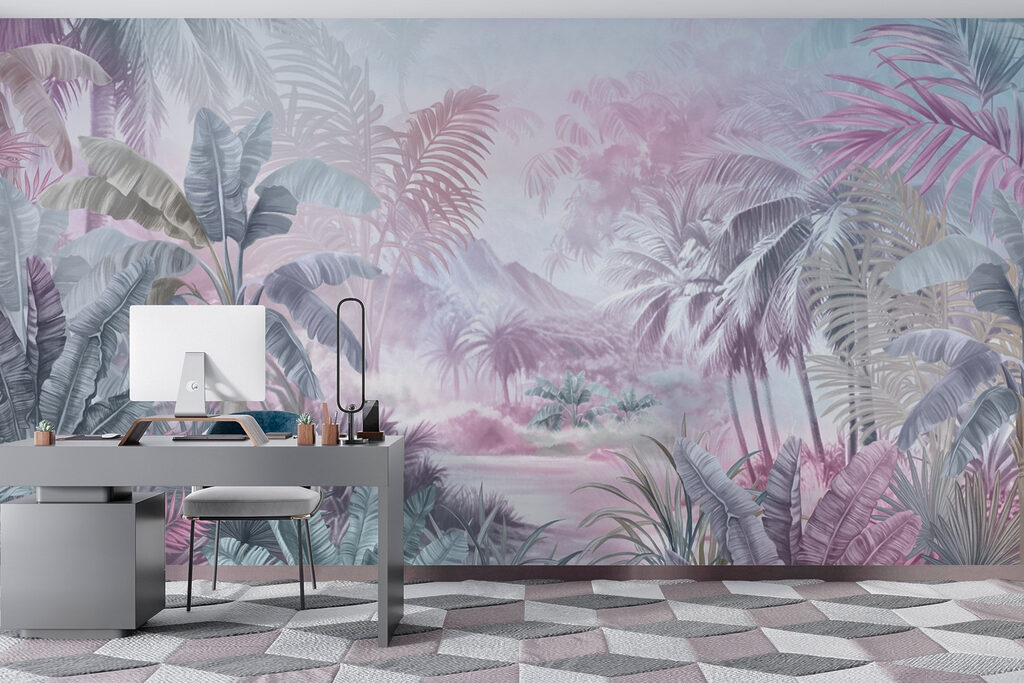 Schilderij van een bos met palmbomen — interieur 2