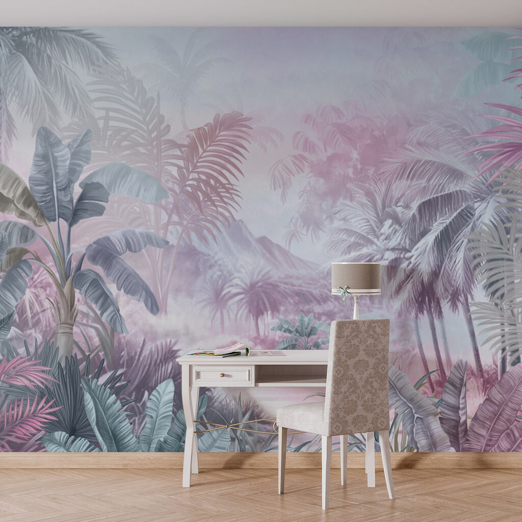 Schilderij van een bos met palmbomen — interieur 4