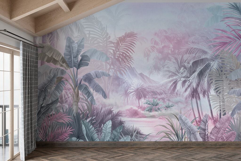 Schilderij van een bos met palmbomen — interieur 5
