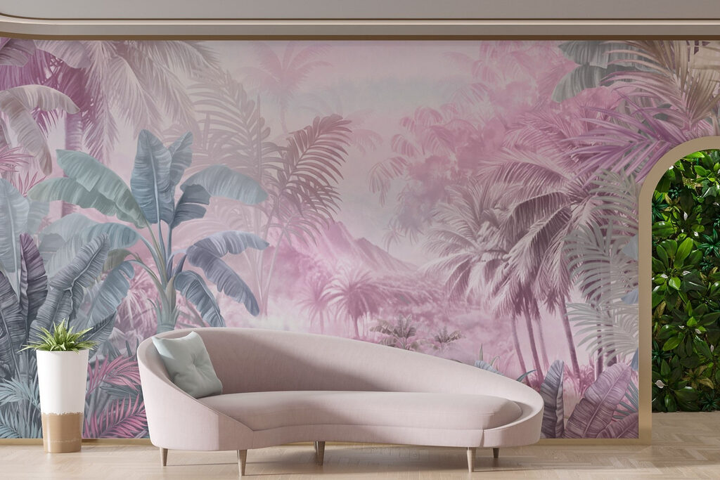 Schilderij van een tropisch bos — interieur 1